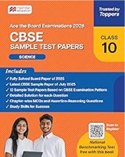 CBSE Class 10 Science Sample Test Papers | 2026 Exam Prep | Solved Board Paper 2025 | 12 Practice Papers | MCQs | QR Solutions | Macmillan